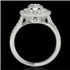Image 2 : 1.5 ctw Certified Diamond Solitaire Halo Ring 10k White Gold - REF-197M8G