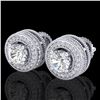 Image 1 : 2.09 ctw VS/SI Diamond Solitaire Art Deco Stud Earrings 18k White Gold - REF-254Y5X