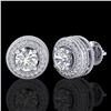 Image 2 : 2.09 ctw VS/SI Diamond Solitaire Art Deco Stud Earrings 18k White Gold - REF-254Y5X