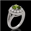 Image 2 : 4.25 ctw Certified Tourmaline & Diamond Victorian Ring 14K White Gold - REF-132F8M