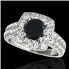 Image 1 : 2.5 ctw Certified VS Black Diamond Solitaire Halo Ring 10k White Gold - REF-122W8H