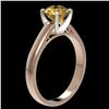 Image 3 : 1.50 ctw Certified Intense Yellow Diamond Solitaire Ring 10k Rose Gold - REF-233W2H