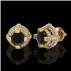 Image 2 : 2.75 ctw Fancy Black Diamond Micro Pave Stud Earrings 18k Yellow Gold - REF-180F2M