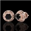 Image 2 : 1.31 ctw Fancy Black Diamond Art Deco Stud Earrings 18k Rose Gold - REF-81A8N