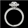 Image 2 : 1.75 ctw Certified Diamond Solitaire Halo Ring 10k White Gold - REF-204K5Y