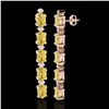 Image 2 : 15.47 ctw Citrine & VS/SI Certified Diamond Tennis Earrings 10k Rose Gold - REF-75H6R