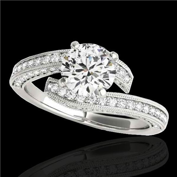 2 ctw Certified Diamond Bypass Solitaire Ring 10k White Gold - REF-300Y2X