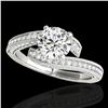 Image 1 : 2 ctw Certified Diamond Bypass Solitaire Ring 10k White Gold - REF-300Y2X