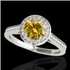 Image 1 : 1.93 ctw Certified SI/I Fancy Intense Yellow Diamond Ring 10k White Gold - REF-327Y3X