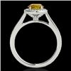 Image 2 : 1.93 ctw Certified SI/I Fancy Intense Yellow Diamond Ring 10k White Gold - REF-327Y3X