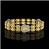 Image 2 : 15.74 ctw Citrine & Diamond Bracelet 14K Yellow Gold - REF-254K5Y