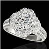 Image 1 : 2.81 ctw Certified Diamond Solitaire Halo Ring 10k White Gold - REF-307A2N