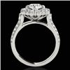 Image 2 : 2.81 ctw Certified Diamond Solitaire Halo Ring 10k White Gold - REF-307A2N