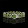 Image 1 : 17.35 ctw Tourmaline & Diamond Bracelet 14K White Gold - REF-245H5R