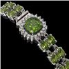 Image 2 : 17.35 ctw Tourmaline & Diamond Bracelet 14K White Gold - REF-245H5R