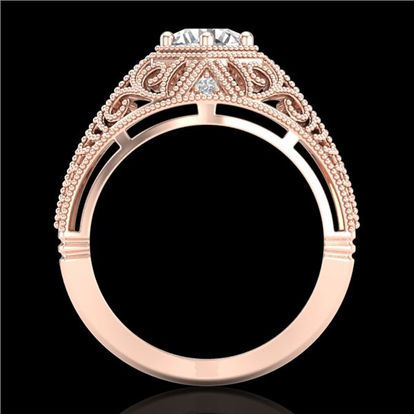 1.07 ctw VS/SI Diamond Solitaire Art Deco Ring 18k Rose Gold - REF-322H5R