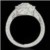 Image 2 : 1.50 ctw Certified Diamond Solitaire Halo Ring 10k White Gold - REF-197R8K