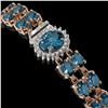 Image 2 : 17.78 ctw London Topaz & Diamond Bracelet 14K Rose Gold - REF-209H3R