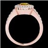 Image 2 : 1.5 ctw Certified SI/I Fancy Intense Yellow Diamond Ring 10k Rose Gold - REF-204X5A