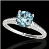 Image 1 : 1.5 ctw SI Certified Fancy Blue Diamond Solitaire Ring 10k White Gold - REF-132N3F