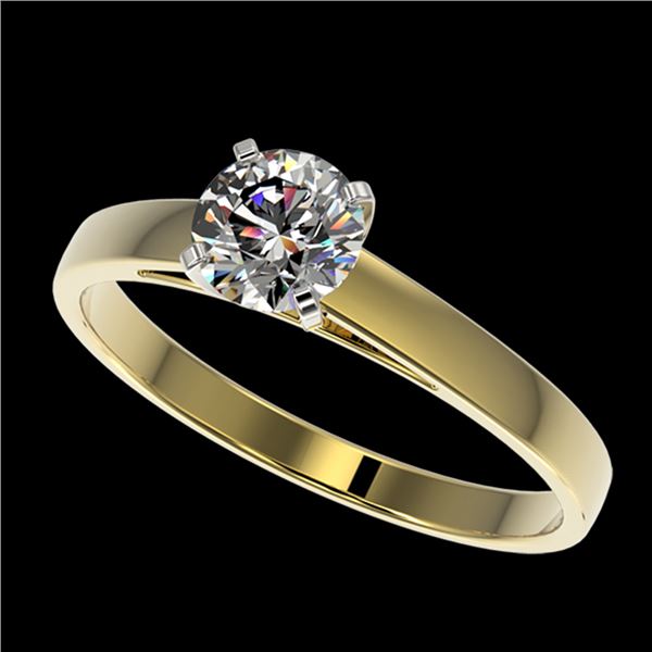 0.73 ctw Certified Quality Diamond Engagment Ring 10k Yellow Gold - REF-68G2W