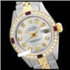 Image 1 : Rolex Men's Two Tone 14K Gold/SS, QuickSet, Diam Dial & Diam/Ruby Bezel