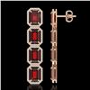 Image 2 : 17.8 ctw Garnet & Diamond Micro Pave Halo Earrings 10k Rose Gold - REF-174Y2X