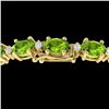 Image 1 : 19.7 ctw Peridot & VS/SI Diamond Eternity Bracelet 10k Yellow Gold - REF-118W5H