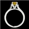 Image 2 : 1.18 ctw Certified SI/I Fancy Intense Yellow Diamond Ring 10k White Gold - REF-190X9A