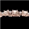 Image 1 : 18.75 ctw Morganite & VS/SI Diamond Eternity Bracelet 10k Rose Gold - REF-231R6K