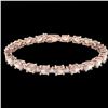 Image 2 : 18.75 ctw Morganite & VS/SI Diamond Eternity Bracelet 10k Rose Gold - REF-231R6K