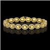 Image 1 : 12.73 ctw Fancy Citrine & Diamond Micro Pave Halo Bracelet 10k Yellow Gold - REF-263G6W