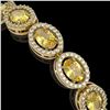 Image 3 : 12.73 ctw Fancy Citrine & Diamond Micro Pave Halo Bracelet 10k Yellow Gold - REF-263G6W