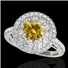 Image 1 : 2.09 ctw Certified SI/I Fancy Intense Yellow Diamond Ring 10k White Gold - REF-231F8M