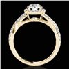 Image 2 : 1.54 ctw Certified Diamond Solitaire Halo Ring 10k Yellow Gold - REF-204H5R