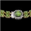 Image 3 : 38.37 ctw Tourmaline & Diamond Necklace 14K Yellow Gold - REF-527X3A