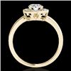 Image 2 : 1.15 ctw Certified Diamond Solitaire Halo Ring 10k Yellow Gold - REF-184G3W