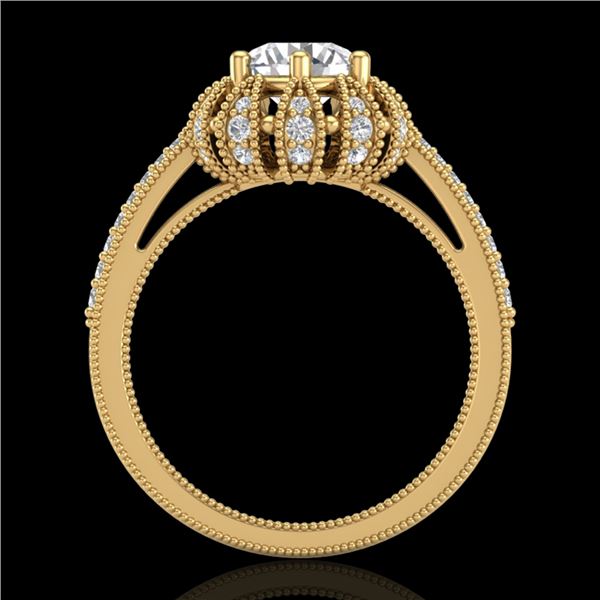1.65 ctw VS/SI Diamond Art Deco Micro Pave Ring 18k Yellow Gold - REF-427W3H