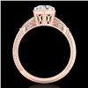 Image 1 : 1.17 ctw VS/SI Diamond Solitaire Art Deco Ring 18k Rose Gold - REF-381X8A