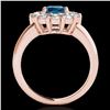Image 2 : 2.85 ctw SI Certified Fancy Blue Diamond Halo Ring 10k Rose Gold - REF-259H3R