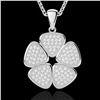 Image 2 : 0.80 ctw Micro Pave VS/SI Diamond Designer Necklace 14k White Gold - REF-85X5A