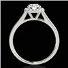 Image 2 : 1.11 ctw Certified Diamond Solitaire Halo Ring 10k White Gold - REF-184A3N
