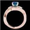 Image 2 : 2.26 ctw SI Certified Fancy Blue Diamond Bypass Ring 10k Rose Gold - REF-300Y2X