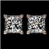 Image 1 : 2.50 ctw VS/SI Quality Princess Diamond Stud Earrings 10k Rose Gold - REF-601W4H