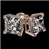 Image 3 : 2.50 ctw VS/SI Quality Princess Diamond Stud Earrings 10k Rose Gold - REF-601W4H