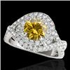 Image 1 : 1.75 ctw Certified SI/I Fancy Intense Yellow Diamond Ring 10k White Gold - REF-218Y2X