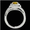 Image 2 : 1.75 ctw Certified SI/I Fancy Intense Yellow Diamond Ring 10k White Gold - REF-218Y2X