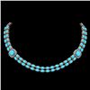 Image 1 : 29.85 ctw Turquoise & Diamond Necklace 14K Rose Gold - REF-527A3N