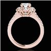 Image 2 : 2.05 ctw Certified Diamond Solitaire Halo Ring 10k Rose Gold - REF-225X2A