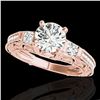 Image 1 : 1.63 ctw Certified Diamond Solitaire Antique Ring 10k Rose Gold - REF-259M3G